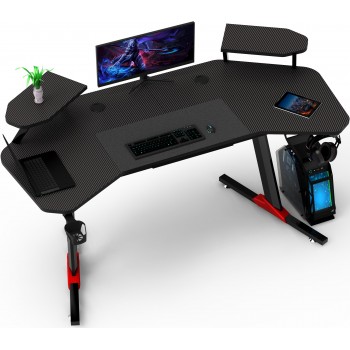 Геймерский компьютерный стол GT Racer T-1246 (160x60x73) Black