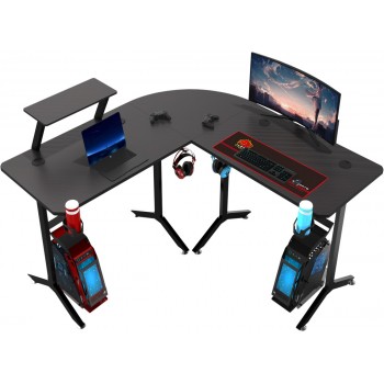 Геймерский компьютерный стол GT Racer T-1247 (146x146x60x73) Black