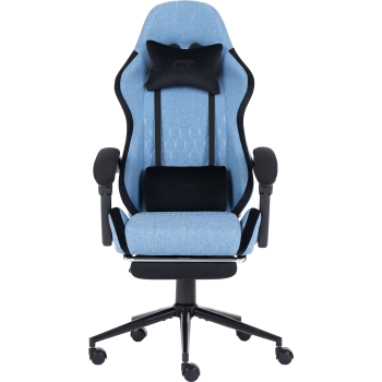 Геймерское кресло GT Racer X-2324 Fabric Light Blue/Black Suede